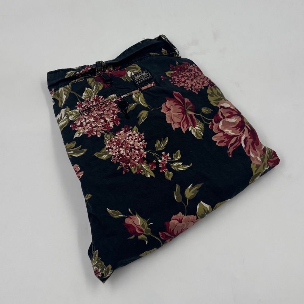 Denim & Supply Ralph Lauren Women's 30 Floral Chino Burgundy Cotton Shorts